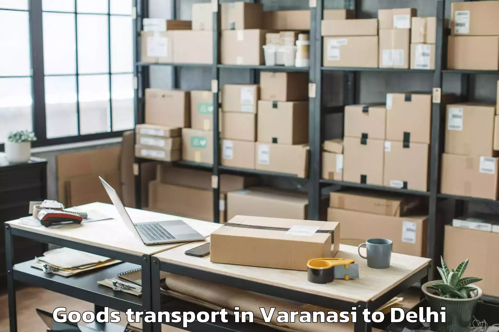 Quality Varanasi to Vivek Vihar Goods Transport